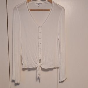 Cream Button-Down Women's Top